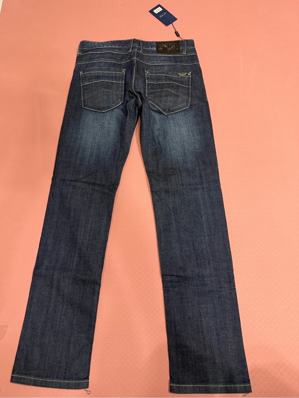 Armani Jeans Men's Dark Blue Straight-Leg Denim